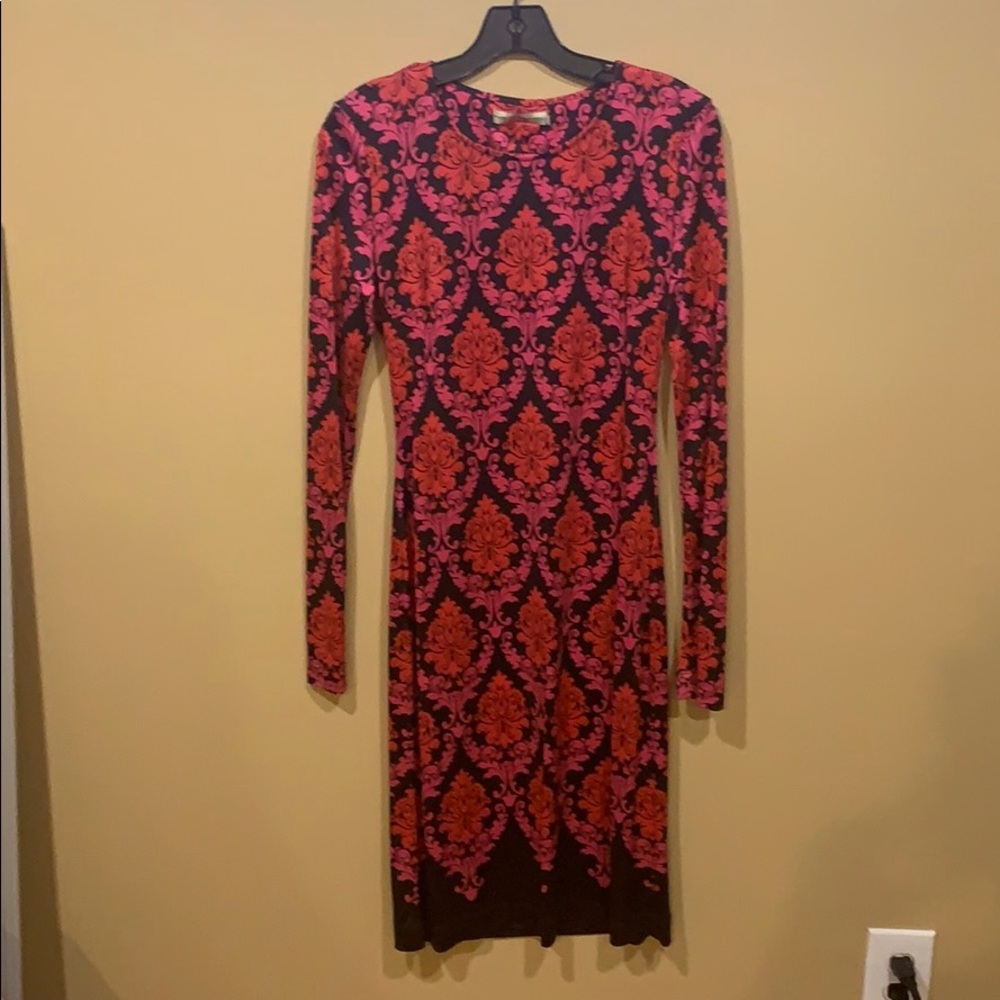 Silk long sleeve dress.